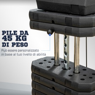 HOMCOM Multifunction Fitness Station Power Tower με βάρη έως 45 κιλ...