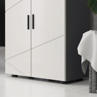 kleankin Ντουλάπι Μπάνιου 2 Ξύλινες Πόρτες με 3 Ράφια και Μαλακό Κλ... kleankin Ντουλάπι Μπάνιου 2 Ξύλινες Πόρτες με 3 Ράφια και Μαλακό Κλ...