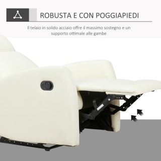 Homcom Ανακλινόμενη Εργονομική Πολυθρόνα Relax 65 από οικολογικό δέ...