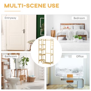 Στάντ HOMCOM Bamboo Wood Coat Stand με Πλαϊνά Ράφια, 90x30x155cm 85... Στάντ HOMCOM Bamboo Wood Coat Stand με Πλαϊνά Ράφια, 90x30x155cm 85...