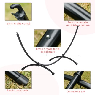Μεταλλική Βάση Στήριξης Αιώρας 300 x 90 x 100 cm Outsunny 84A-166 Μεταλλική Βάση Στήριξης Αιώρας 300 x 90 x 100 cm Outsunny 84A-166