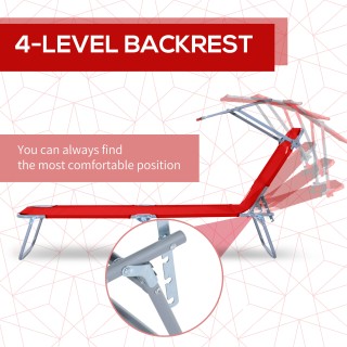 Outsunny Πτυσσόμενη ξαπλώστρα κήπου με ρυθμιζόμενο θόλο και ανακλιν... Outsunny Πτυσσόμενη ξαπλώστρα κήπου με ρυθμιζόμενο θόλο και ανακλιν...