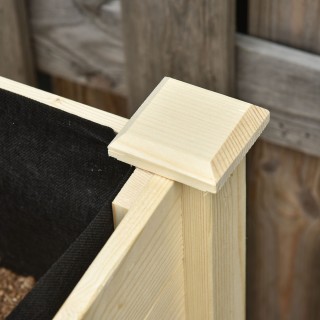 Outsunny Ξύλινο υπερυψωμένο κρεβάτι κήπου με ροδάκια και κάτω ράφι,...