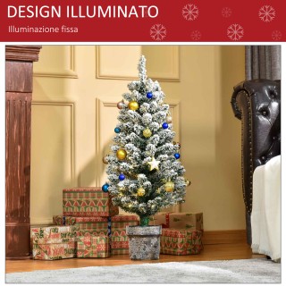 HOMCM Τεχνητό Χιονισμένο Χριστουγεννιάτικο Δέντρο με Λευκά Φώτα LED...