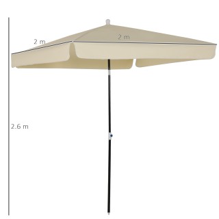 Outsunny 200x200cm ομπρέλα εξωτερικού χώρου, Βεράντα, Κήπος με Τετρ...