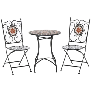 Outsunny 3-teiliges Gartenmöbel-Set mit 2 Klappstühlen und...