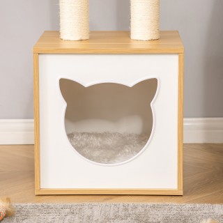 PawHut Cat House με γρατσουνιές σιζάλ, μαξιλάρια και μπάλα που πλέν... PawHut Cat House με γρατσουνιές σιζάλ, μαξιλάρια και μπάλα που πλέν...
