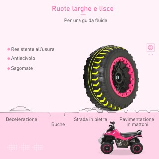 HOMCOM Quad for Kids Push Ride με Φώτα και Ήχους, 18-36 μηνών 370-0...