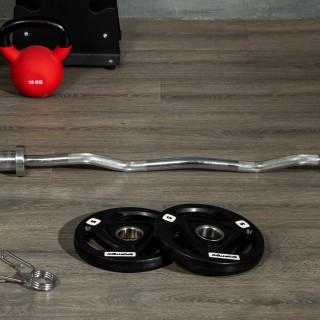 SPORTNOW Σετ με 2 Ατσάλινους Δίσκους Βαρών με Επικάλυψη Καουτσούκ γ...