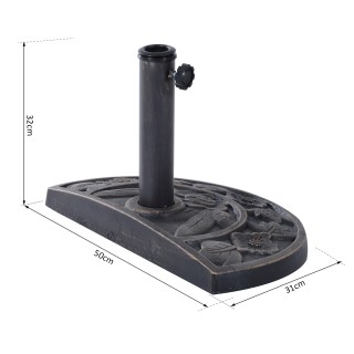 Outsunny Ρυθμιζόμενη βάση ομπρέλας από ρητίνη με πόμολο 9 kg 50x31x...