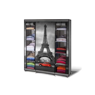 Φορητή Υφασμάτινη Ντουλάπα με Μεταλλικό Σκελετό 135 x 175 x 45 cm P...