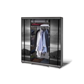 Φορητή Υφασμάτινη Ντουλάπα με Μεταλλικό Σκελετό 135 x 175 x 45 cm P...