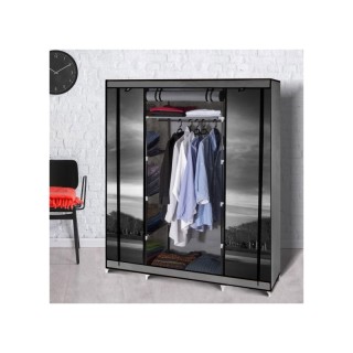 Φορητή Υφασμάτινη Ντουλάπα με Μεταλλικό Σκελετό 135 x 175 x 45 cm P...