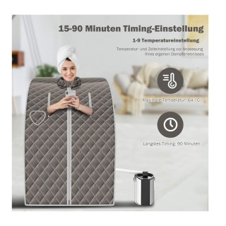 Φορητή Αναδιπλούμενη Σάουνα Ατμού με Ολόσωμη Καμπίνα 3 Lt 78 x 87 x... Φορητή Αναδιπλούμενη Σάουνα Ατμού με Ολόσωμη Καμπίνα 3 Lt 78 x 87 x...