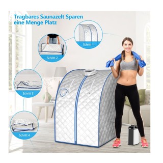 Φορητή Αναδιπλούμενη Σάουνα Ατμού με Ολόσωμη Καμπίνα 3 Lt 78 x 87 x... Φορητή Αναδιπλούμενη Σάουνα Ατμού με Ολόσωμη Καμπίνα 3 Lt 78 x 87 x...