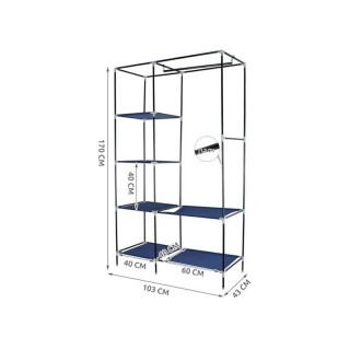 Φορητή Υφασμάτινη Ντουλάπα με Μεταλλικό Σκελετό 103 x 43 x 170 cm S...