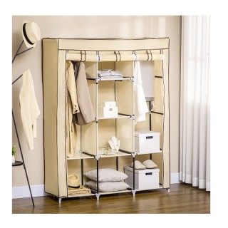 Φορητή Υφασμάτινη Ντουλάπα με Μεταλλικό Σκελετό 125 x 43 x 162.5 cm...