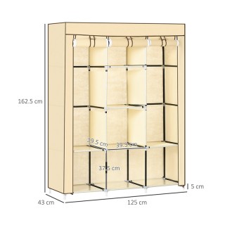 Φορητή Υφασμάτινη Ντουλάπα με Μεταλλικό Σκελετό 125 x 43 x 162.5 cm... Φορητή Υφασμάτινη Ντουλάπα με Μεταλλικό Σκελετό 125 x 43 x 162.5 cm...