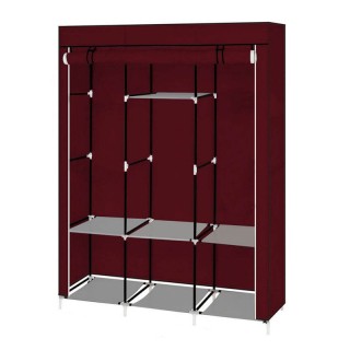 Φορητή Υφασμάτινη Ντουλάπα με Μεταλλικό Σκελετό 130 x 45 x 170 cm Χ...