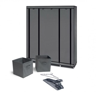 Φορητή Υφασμάτινη Ντουλάπα με Μεταλλικό Σκελετό 135 x 45 x 175 cm κ...