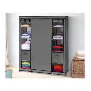 Φορητή Υφασμάτινη Ντουλάπα με Μεταλλικό Σκελετό 135 x 45 x 175 cm κ...