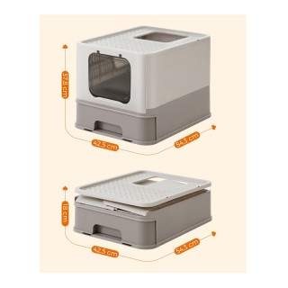 Φορητή Κλειστή Τουαλέτα Γάτας 54.3 x 42.5 x 37.8 cm Χρώματος Taupe ... Φορητή Κλειστή Τουαλέτα Γάτας 54.3 x 42.5 x 37.8 cm Χρώματος Taupe ...