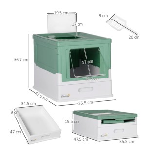 Φορητή Κλειστή Τουαλέτα Γάτας με Φτυαράκι 47.5 x 35.5 x 36.7 cm Paw... Φορητή Κλειστή Τουαλέτα Γάτας με Φτυαράκι 47.5 x 35.5 x 36.7 cm Paw...