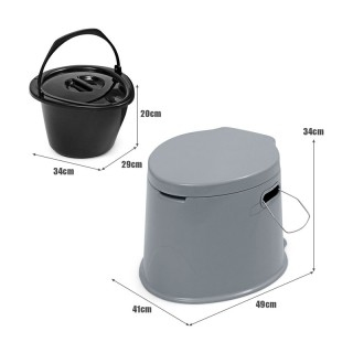 Φορητή Τουαλέτα Κάμπινγκ 41 x 49 x 34 cm Costway HW63911GR Φορητή Τουαλέτα Κάμπινγκ 41 x 49 x 34 cm Costway HW63911GR