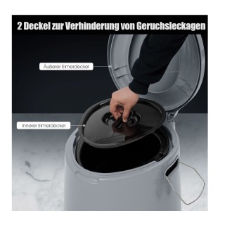 Φορητή Τουαλέτα Κάμπινγκ 41 x 49 x 34 cm Costway HW63911GR Φορητή Τουαλέτα Κάμπινγκ 41 x 49 x 34 cm Costway HW63911GR