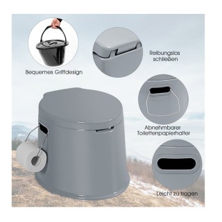 Φορητή Τουαλέτα Κάμπινγκ 41 x 49 x 34 cm Costway HW63911GR