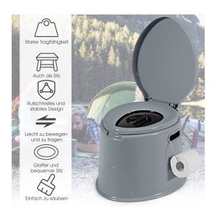 Φορητή Τουαλέτα Κάμπινγκ 41 x 49 x 34 cm Costway HW63911GR