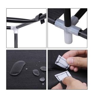 Φορητή Υφασμάτινη Ντουλάπα με Μεταλλικό Σκελετό Χρώματος Μαύρο 88 x...