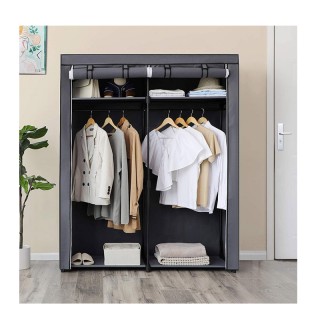 Φορητή Υφασμάτινη Ντουλάπα με Μεταλλικό Σκελετό 140 x 43 x 174 cm S... Φορητή Υφασμάτινη Ντουλάπα με Μεταλλικό Σκελετό 140 x 43 x 174 cm S...