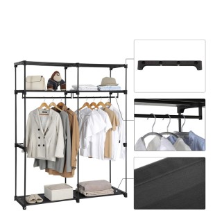 Φορητή Υφασμάτινη Ντουλάπα με Μεταλλικό Σκελετό Χρώματος Μαύρο 140 ... Φορητή Υφασμάτινη Ντουλάπα με Μεταλλικό Σκελετό Χρώματος Μαύρο 140 ...