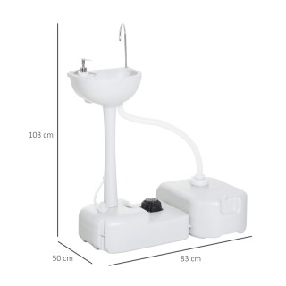 Φορητός Νιπτήρας Κάμπινγκ με Βάση 17 Lt Outsunny A20-082 Φορητός Νιπτήρας Κάμπινγκ με Βάση 17 Lt Outsunny A20-082