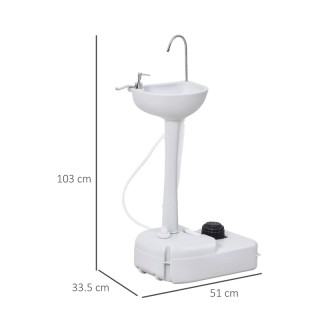 Φορητός Νιπτήρας Κάμπινγκ με Βάση 17 Lt Outsunny A20-083 Φορητός Νιπτήρας Κάμπινγκ με Βάση 17 Lt Outsunny A20-083