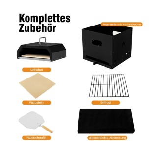 Φορητός Φούρνος Πίτσας με Κάρβουνο Πολλαπλών Χρήσεων 4 σε 1 36 x 33... Φορητός Φούρνος Πίτσας με Κάρβουνο Πολλαπλών Χρήσεων 4 σε 1 36 x 33...