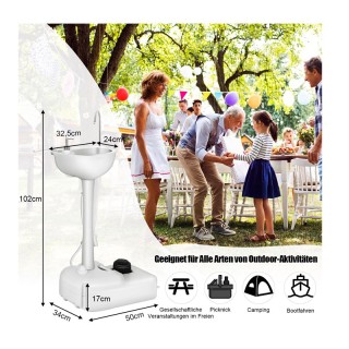 Φορητός Νιπτήρας Κάμπινγκ με Βάση 17 Lt Costway OP70582