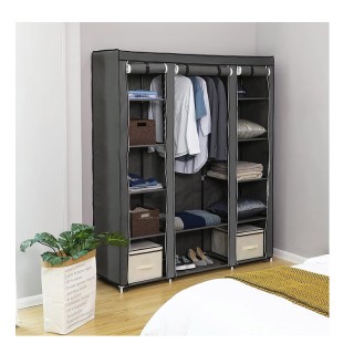 Φορητή Υφασμάτινη Ντουλάπα με Μεταλλικό Σκελετό 175 x 150 x 45 cm Χ... Φορητή Υφασμάτινη Ντουλάπα με Μεταλλικό Σκελετό 175 x 150 x 45 cm Χ...