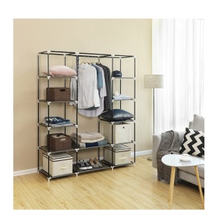 Φορητή Υφασμάτινη Ντουλάπα με Μεταλλικό Σκελετό 175 x 150 x 45 cm Χ... Φορητή Υφασμάτινη Ντουλάπα με Μεταλλικό Σκελετό 175 x 150 x 45 cm Χ...