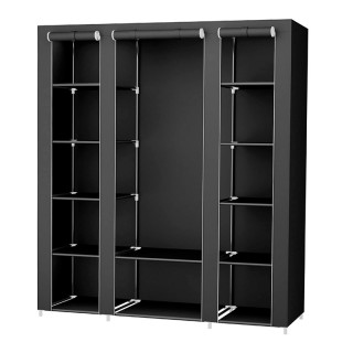 Φορητή Υφασμάτινη Ντουλάπα με Μεταλλικό Σκελετό 175 x 150 x 45 cm Χ...