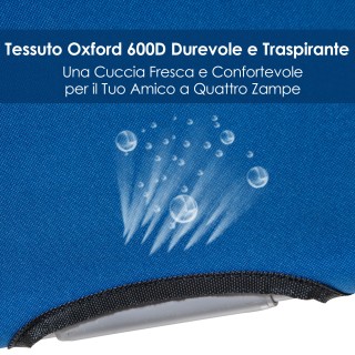 PawHut πτυσσόμενο κρεβάτι σκύλου σε ύφασμα Oxford, μπλε, 71x58x18 c...