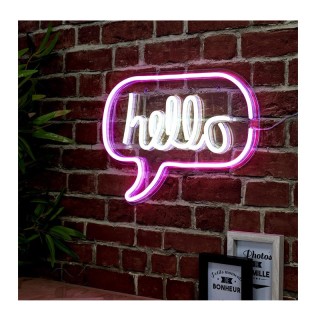 Διακοσμητικό Φωτιστικό Neon Hello 43 x 2 x 31 cm Home Deco Factory ...