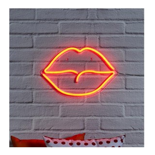 Διακοσμητικό Φωτιστικό Neon Mouth 43 x 2 x 28 cm Home Deco Factory ...