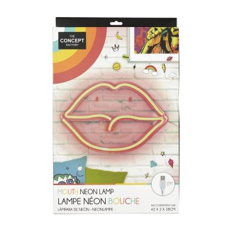 Διακοσμητικό Φωτιστικό Neon Mouth 43 x 2 x 28 cm Home Deco Factory ...
