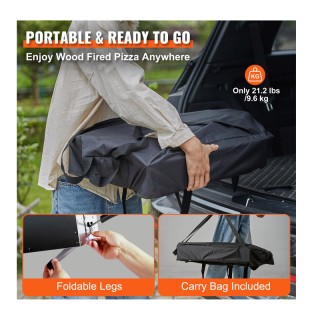 Φούρνος Πίτσας Πέλλετ/Κάρβουνο Εξωτερικού Χώρου 540 x 410 x 690 mm ...