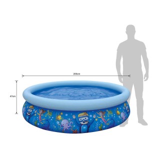 Φουσκωτή Παιδική Στρόγγυλη Πισίνα 205 x 47 cm Jilong 6920388659383 Φουσκωτή Παιδική Στρόγγυλη Πισίνα 205 x 47 cm Jilong 6920388659383