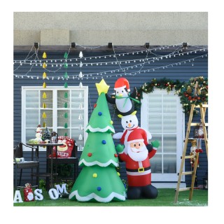 Φουσκωτό Χριστουγεννιάτικo Δέντρο 243 cm με LED Φωτισμό HOMCOM 844-...