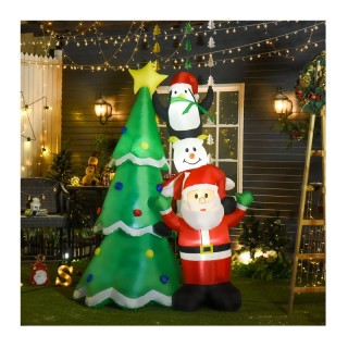 Φουσκωτό Χριστουγεννιάτικo Δέντρο 243 cm με LED Φωτισμό HOMCOM 844-... Φουσκωτό Χριστουγεννιάτικo Δέντρο 243 cm με LED Φωτισμό HOMCOM 844-...