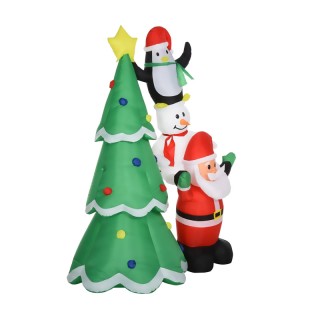 Φουσκωτό Χριστουγεννιάτικo Δέντρο 243 cm με LED Φωτισμό HOMCOM 844-...